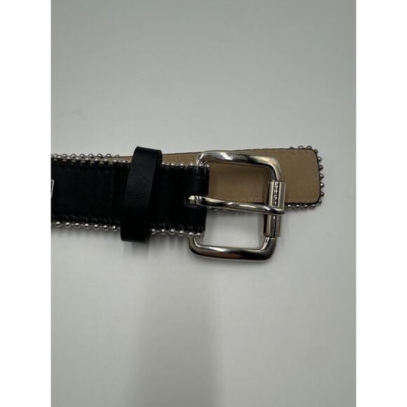 Steve Madden Black Faux Leather Belt With Silver Studs - Picture 6 of 7